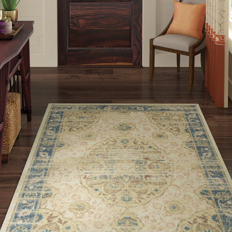 World Menagerie Quenby Blue/Cream/Blush Area Rug | Wayfair